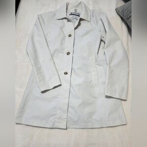 Columbia Button Down Trench Rain Coat Size Mediun Off White Cream